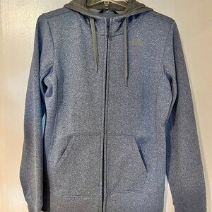EUC The North Face Womens Gray Blue Full Zip Hoodie M